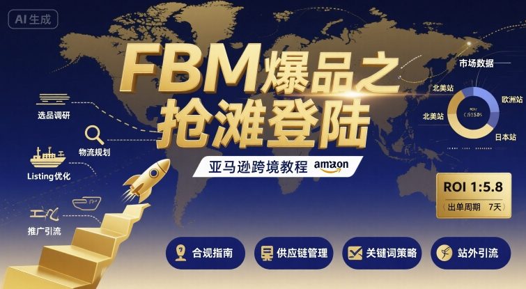 FBM爆品之抢滩登陆-亚马逊跨境教程-轻金阁