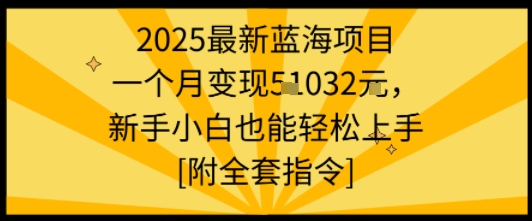 2025最新蓝海项目一个月变现1w+新手小白也能轻松上手【附全套指令】-轻金阁