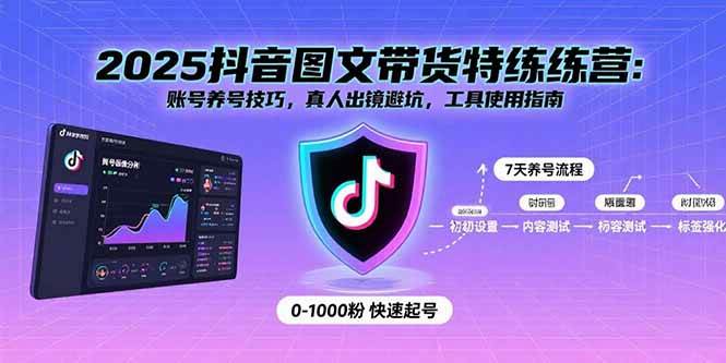 （15861期）2025抖音图文带货特练营：账号养号技巧，真人出镜避坑，工具使用指南-轻金阁