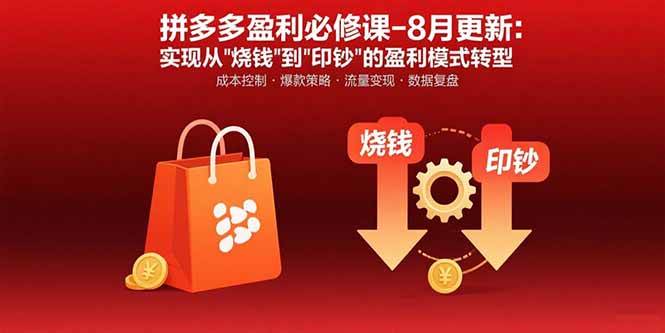 （15771期）拼多多盈利必修课-8月更新：突破运营瓶颈 实现从烧钱到印钞的盈利模式转型-轻金阁