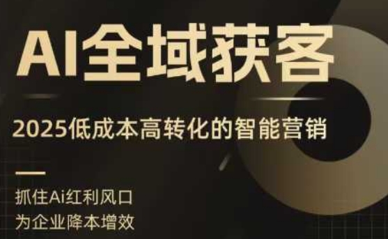 AI全域获客实训营，2025低成本高转化的智能营销，精准找客，高效营销-轻金阁