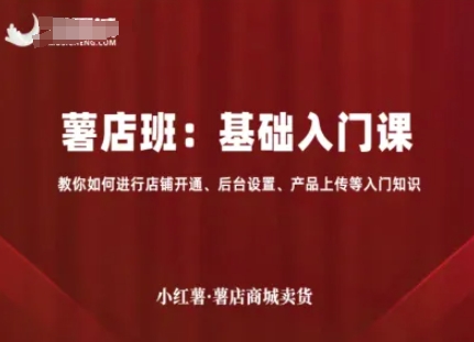 小红薯薯店商城卖货，基础入门课，教你如何进行店铺开通、后台设置、产品上传等入门知识-轻金阁
