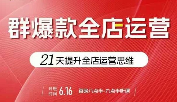 贾真电商群爆款全店运营，21天提升全店运营思维，起店、全店运营爆款不断-轻金阁