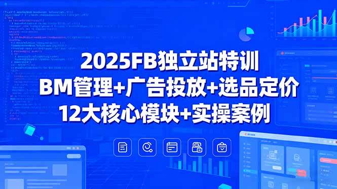 （15962期）2025FB独立站特训，BM管理+广告投放+选品定价，12大核心模块+实操案例-轻金阁