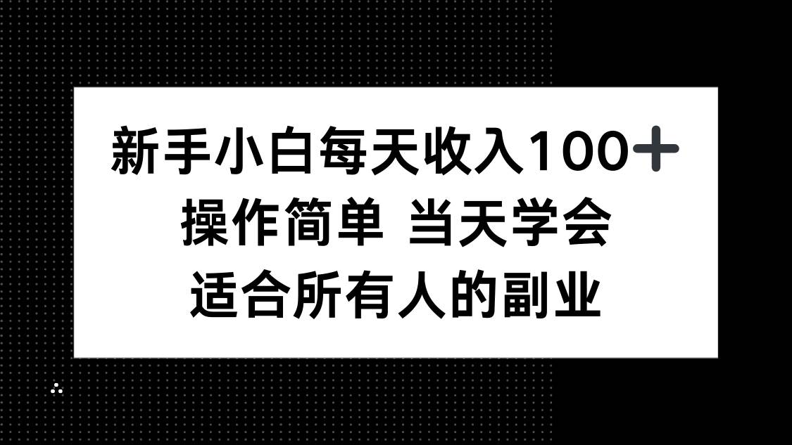 （15937期）新手小白每天收入100+，操作简单 当天学会 ，适合所有人的副业-轻金阁