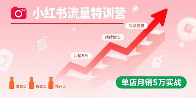 （15936期）小红书流量特训营：突破流量瓶颈，实现店铺持续增长，单店月销5万实战-轻金阁