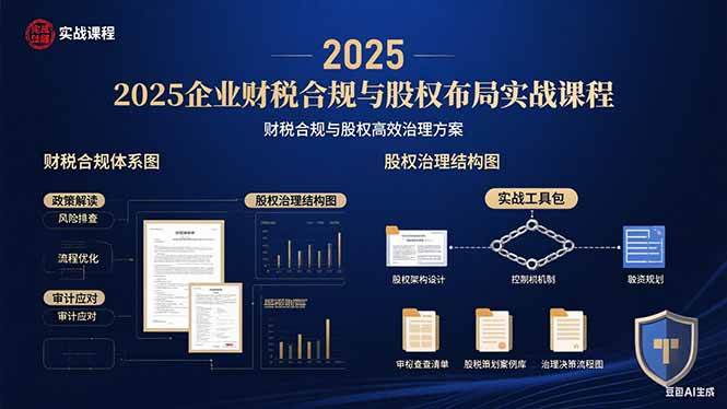 （15802期）2025企业财税合规与股权布局的实战课程：财税合规与股权高效治理方案-轻金阁