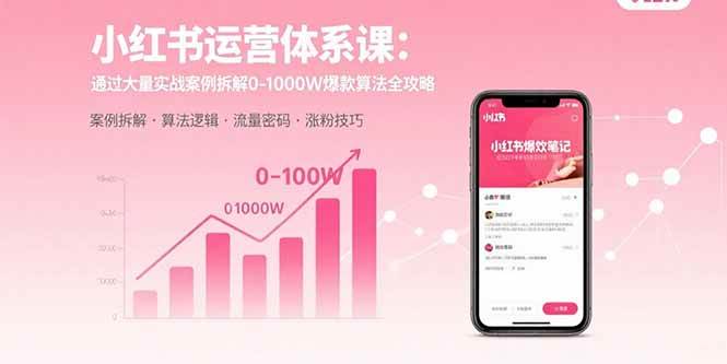 （15792期）小红书运营体系课：通过大量实战案例拆解0-1000W爆款算法全攻略-轻金阁