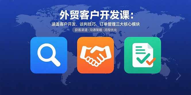 （15793期）外贸客户开发课：涵盖客户开发、谈判技巧、订单管理三大核心模块-轻金阁