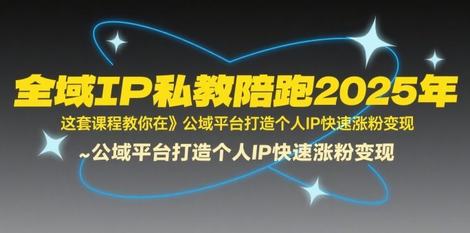 全域IP私教陪跑2025年，这套课程教你在​公域平台打造个人IP快速涨粉变现-轻金阁